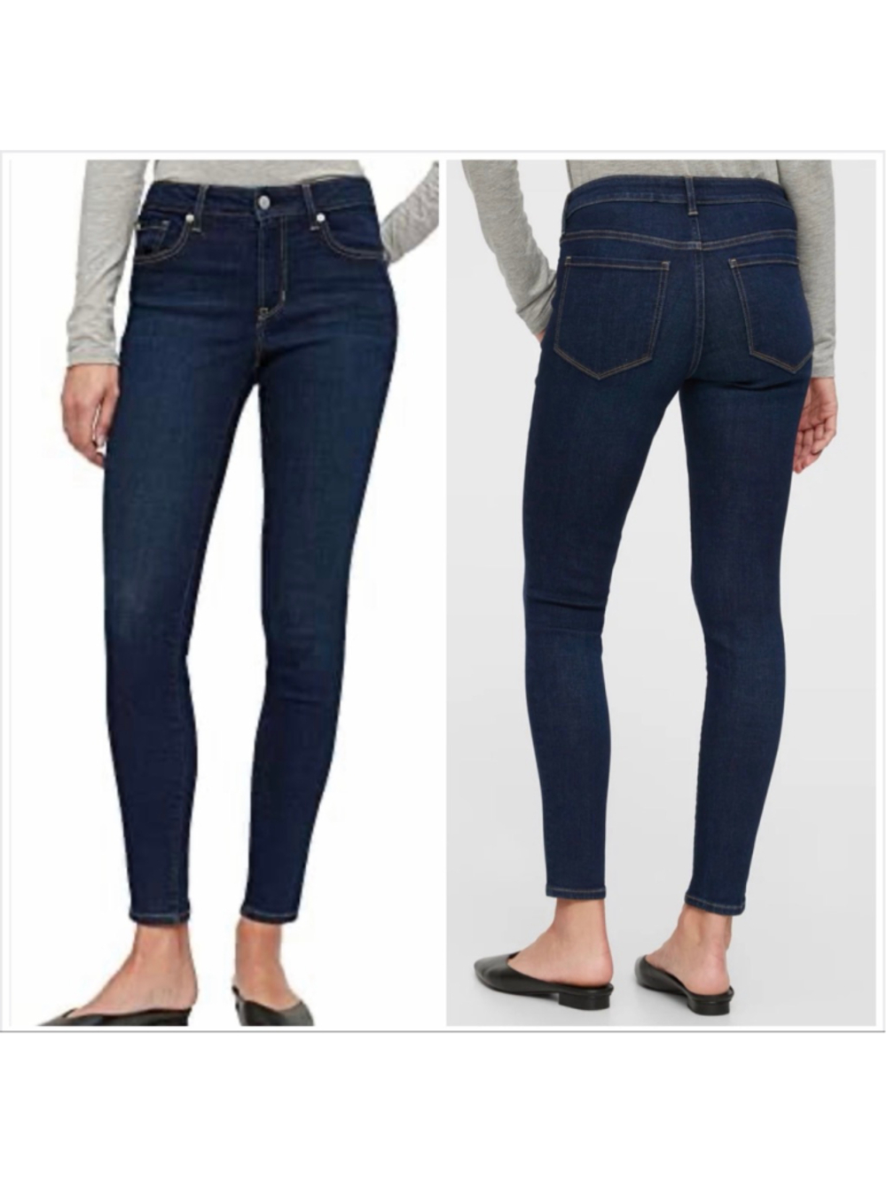 Gap Mid Rise Legging Dark Wash Skinny Jeans Size 14 Long Tall